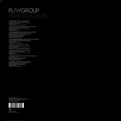 Second Hand vinyl record titled "Reproduction Part One" from the PLAYGROUP music collection, showing the back cover art.
