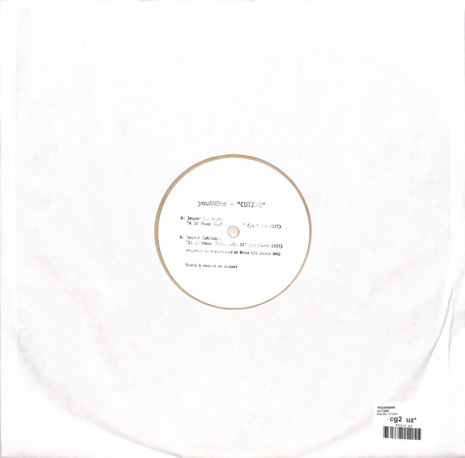 YOUANDME – CUTZ#6 - Chippy Chasers Record Store