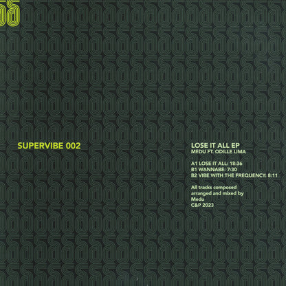 Medu Odille Lima Lose It All EP vinyl record by Vinyl Future, showing the back cover with artwork and track details.