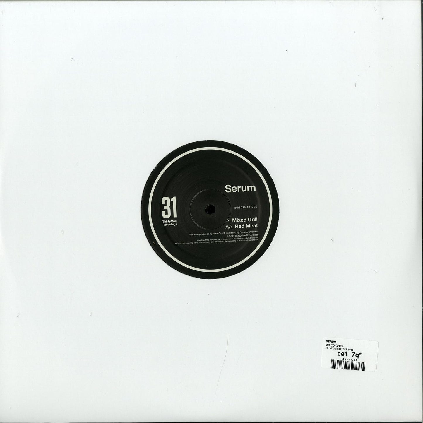 Triple Vision vinyl record titled "Serum – Mixed Grill / Red Meat" featuring colorful abstract artwork on the back cover.
