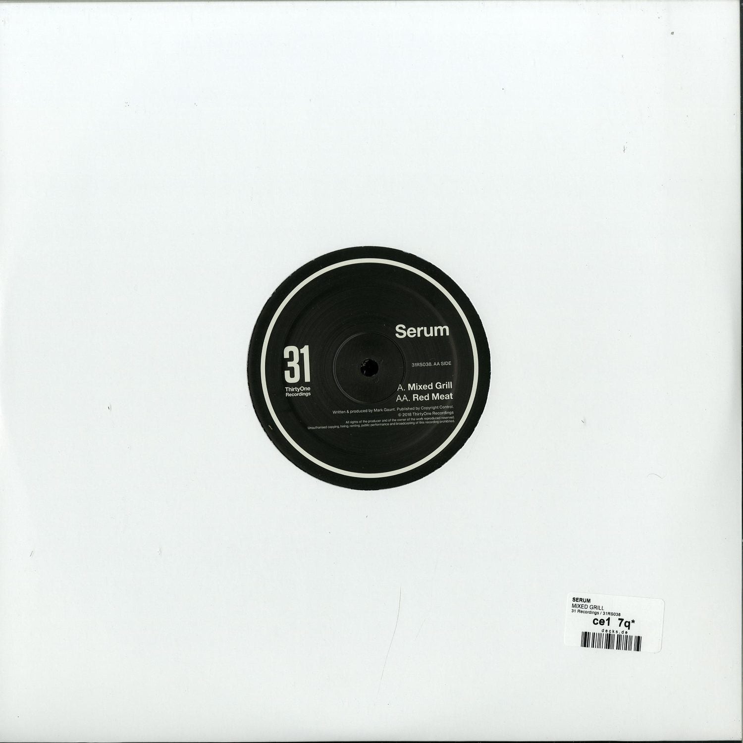 Triple Vision vinyl record titled "Serum – Mixed Grill / Red Meat" featuring colorful abstract artwork on the back cover.