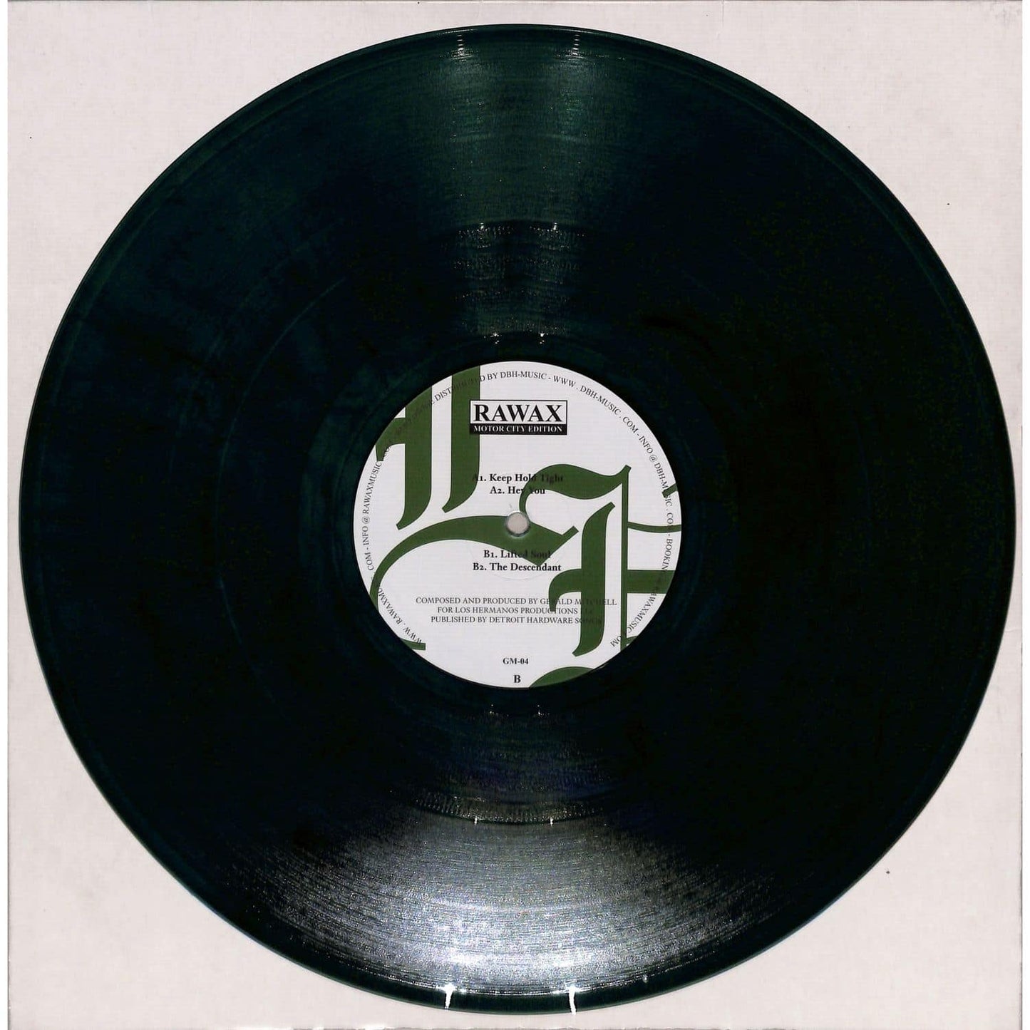 DBH Los Hermanos Keep Hold Tight EP vinyl record, back cover with track details and artwork, black and white design.