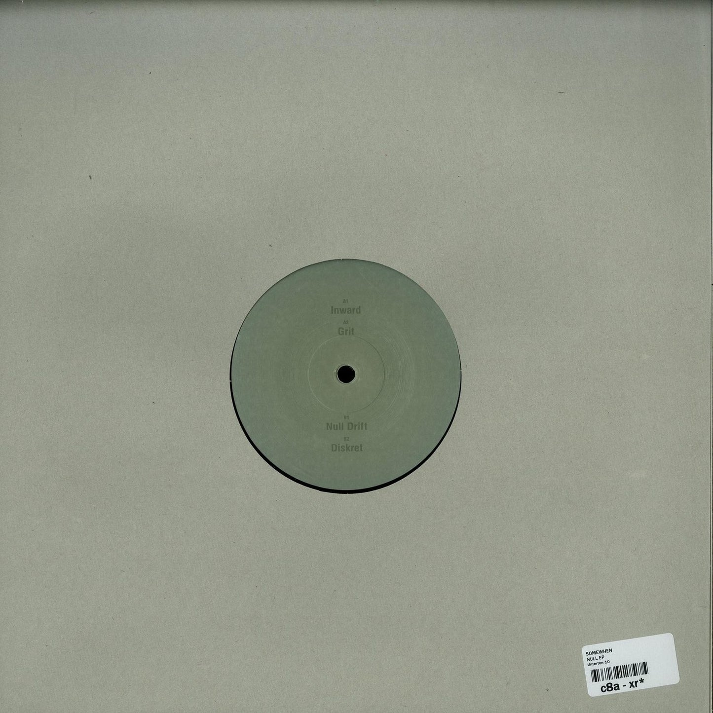 Second Hand vinyl record of SOMEWHEN – NULL EP, showing the back cover with track details and artwork.