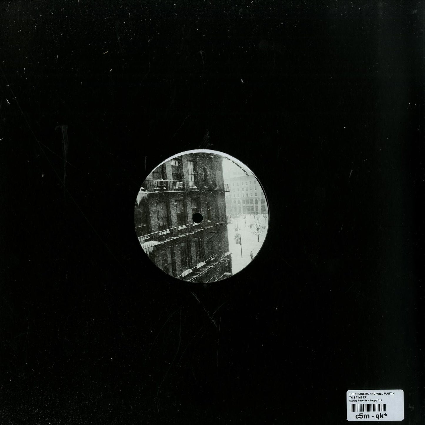 Second Hand vinyl record of John Barera & Will Martin’s "This Time" EP, showing the back cover with tracklist and artwork.