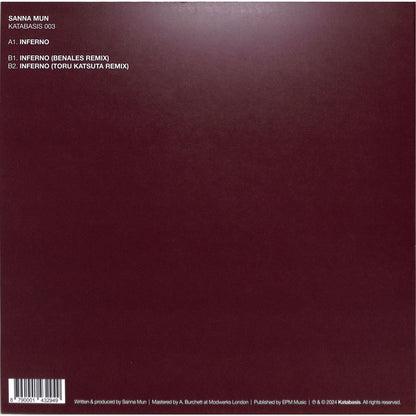 Vinyl record "KATABASIS 003" by SANNA MUN, BENALES, TORU KATSUTA, featuring album artwork on a second-hand vinyl record.