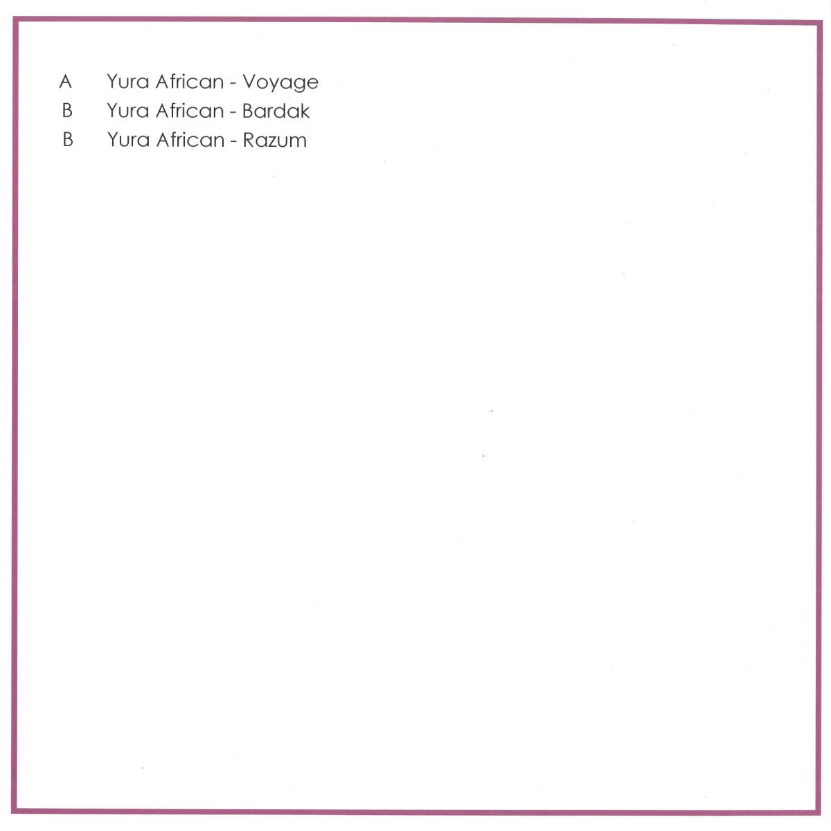 Vinyl Future YURA AFRICAN BARDAL EP vinyl record showing the back cover with artwork and track details.