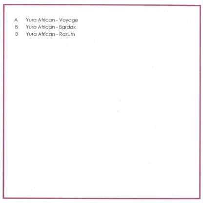 Vinyl Future YURA AFRICAN BARDAL EP vinyl record showing the back cover with artwork and track details.