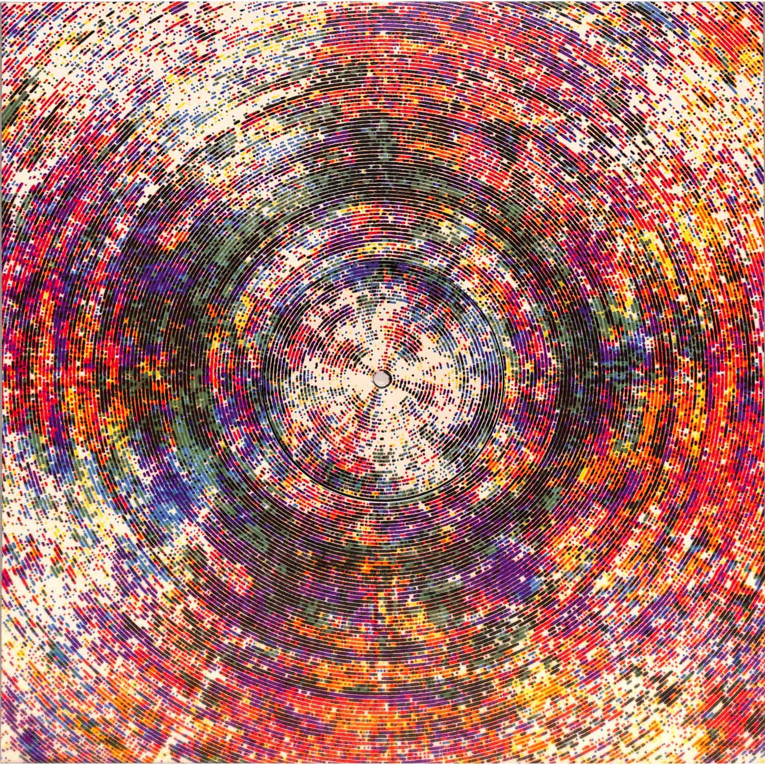 Yoyaku HUGO LX off-centered EP vinyl record with black label and artwork visible on the back side.