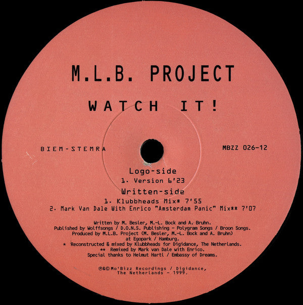 M.L.B. PROJECT ‎– WATCH IT!