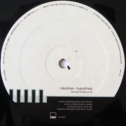 Second Hand vinyl record "ROBOMAN / FUSE, STEVE BUG – HYPNOFREAK / NT" showing the back cover with artwork and track details.