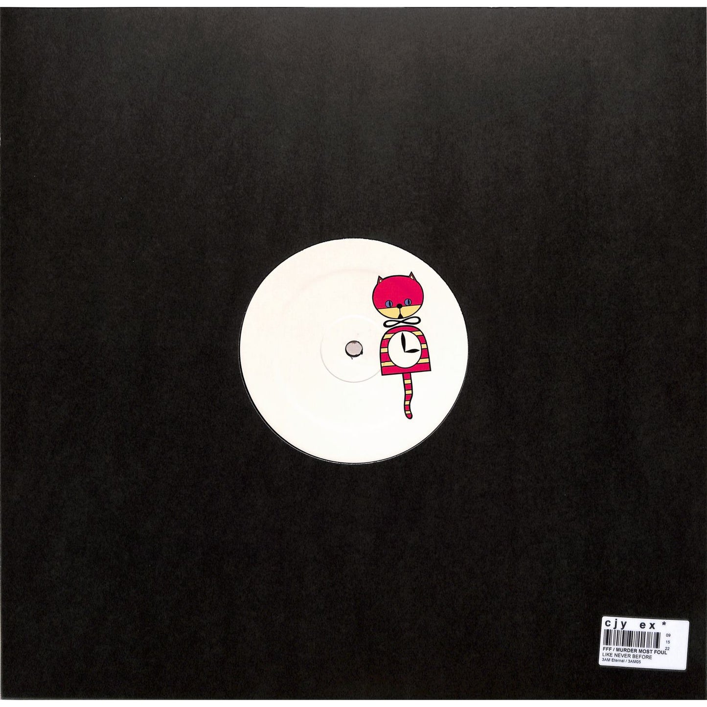 Triple Vision vinyl record of "FFF / Murder Most Foul – Like Never Before" showing the back cover with artwork and text.