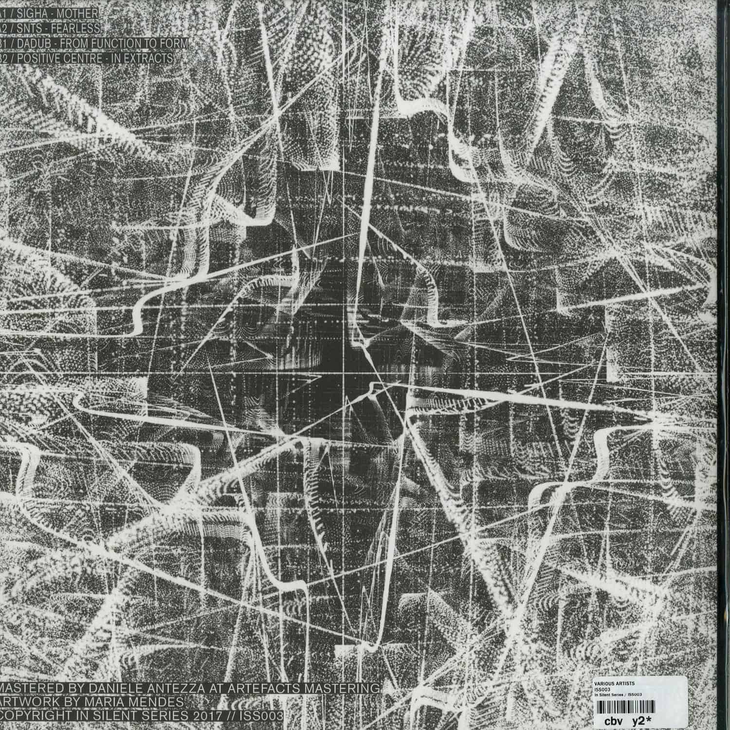 Second Hand vinyl record titled SIGHA, SNTS, DADUB, POSITIVE CENTRE, showing the back cover with artwork and track details.