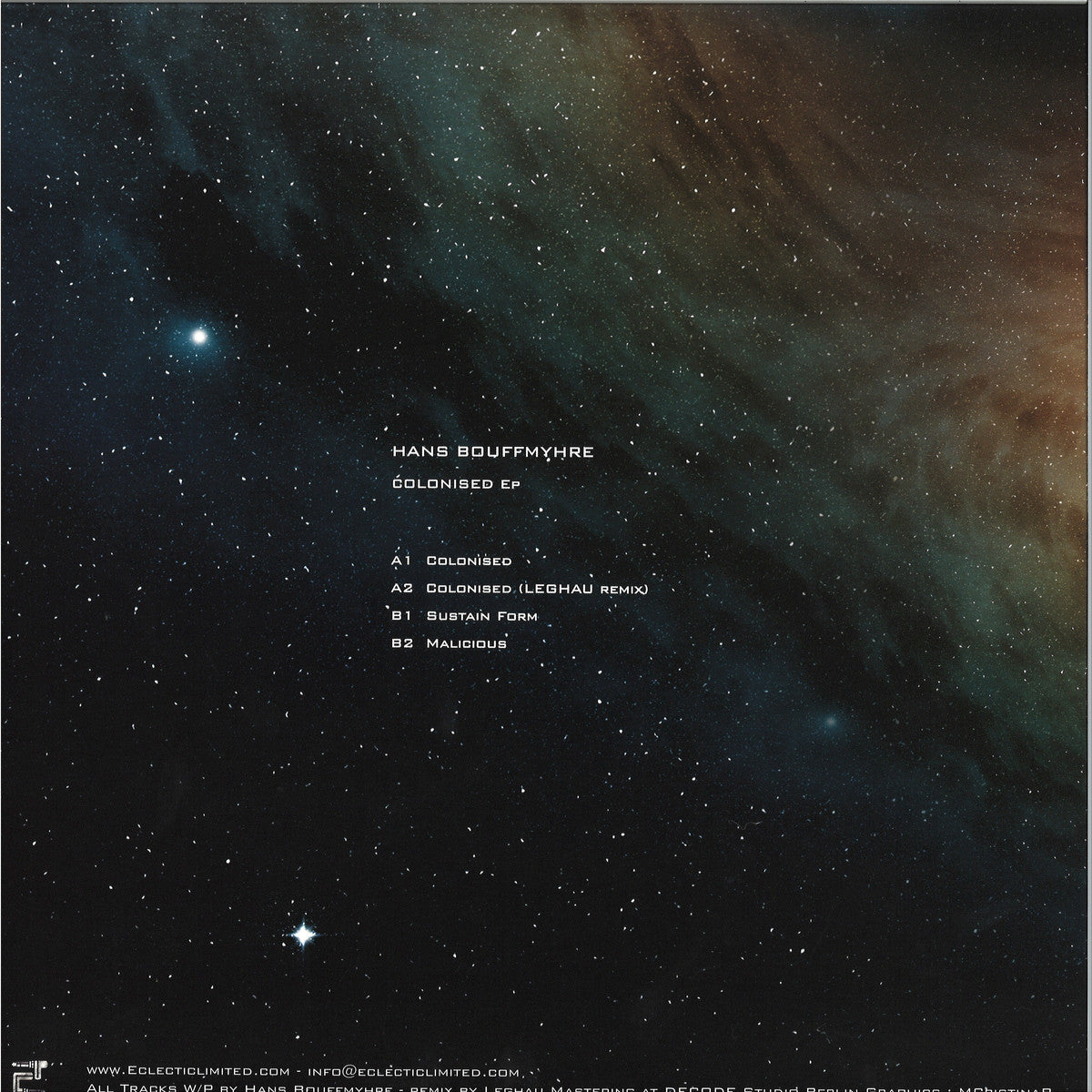 HANS BOUFFMYHRE, LEGHAU – COLONISED EP - Chippy Chasers Record Store