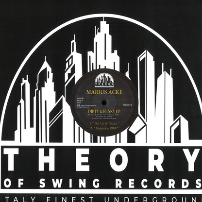 Vinyl Future MARIUS ACKE Dirty & Funky EP vinyl record with abstract artwork on the back cover.