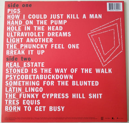 Back of Cypress Hill vinyl record by Second Hand, showing the dark-colored vinyl with label in the center.