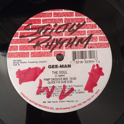 Second Hand GEE-MAN vinyl record titled "The Soul" with a black and white cover design, viewed from the back.