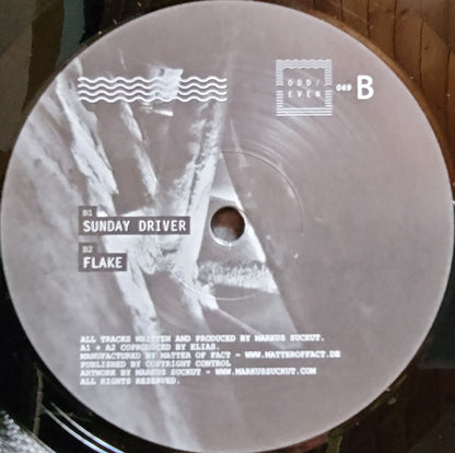 Decks Markus Suckut Museum Part II vinyl record with black and white artwork on the cover, shown from the back.