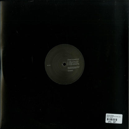 Second hand vinyl record of Artefakt's Alan Backdrop from the Organic Elements EP, featuring a colorful abstract artwork on the cover.