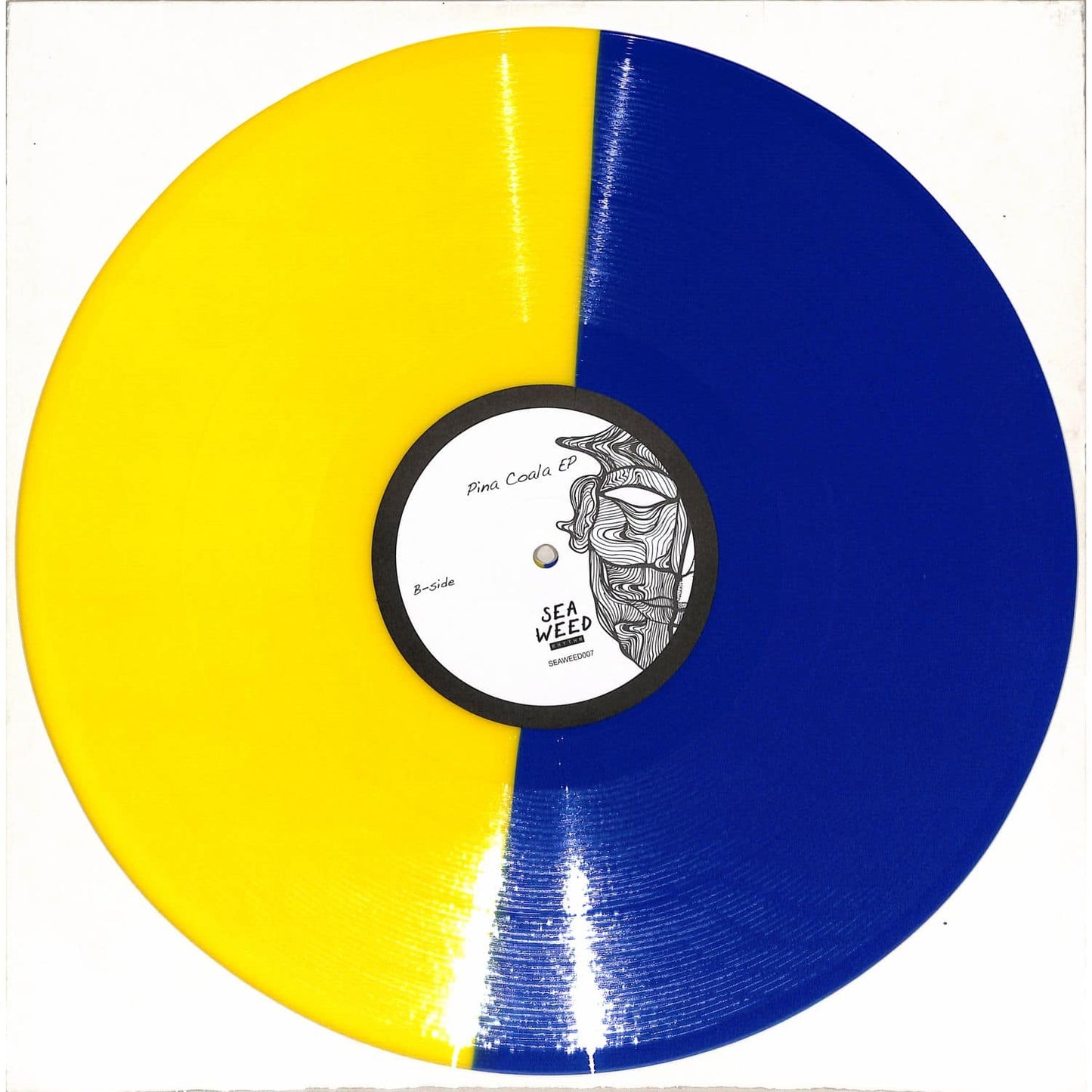 Yoyaku vinyl record "Pina Coala EP" by Zlene Beksi, showing the back cover with abstract artwork and track details.