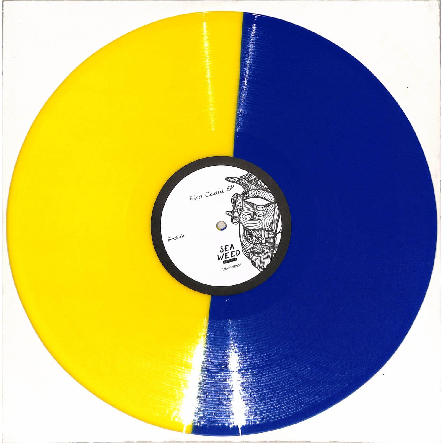 Yoyaku vinyl record "Pina Coala EP" by Zlene Beksi, showing the back cover with abstract artwork and track details.