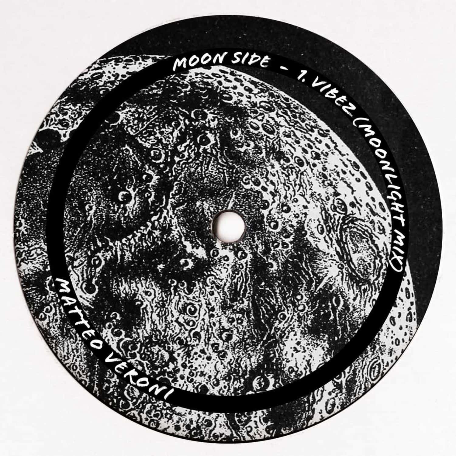 Decks Matteo Veroni VibeZ vinyl record with colorful album cover art, showcasing the back side of the music album.
