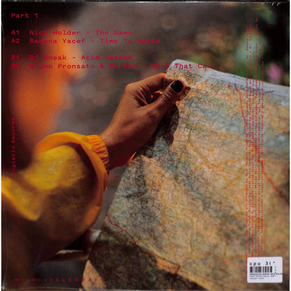 Back of vinyl record "Post Office 6 (Part 1)" by Nick Holder, Ramona Yacef, DJ Sneak, Bruno Pronsato & Parham, Syncrophone label.