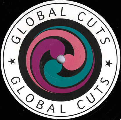 Second Hand vinyl record of Groove Invaders' Dances with Dolphins, showing the back cover with colorful abstract artwork.