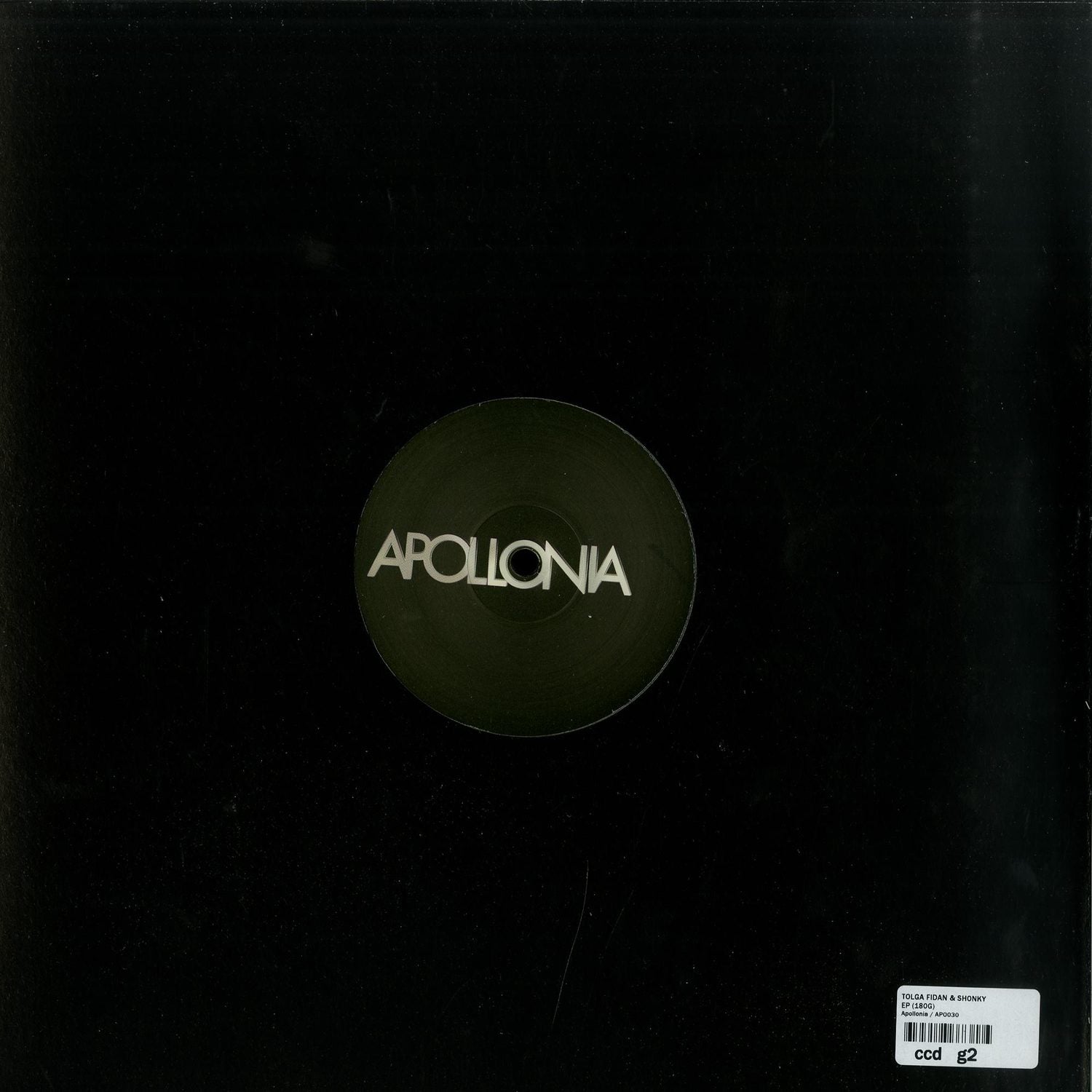 Vinyl record titled "EP" by Tolga Fidan & Shonky, displayed with its back cover featuring artwork and track info.