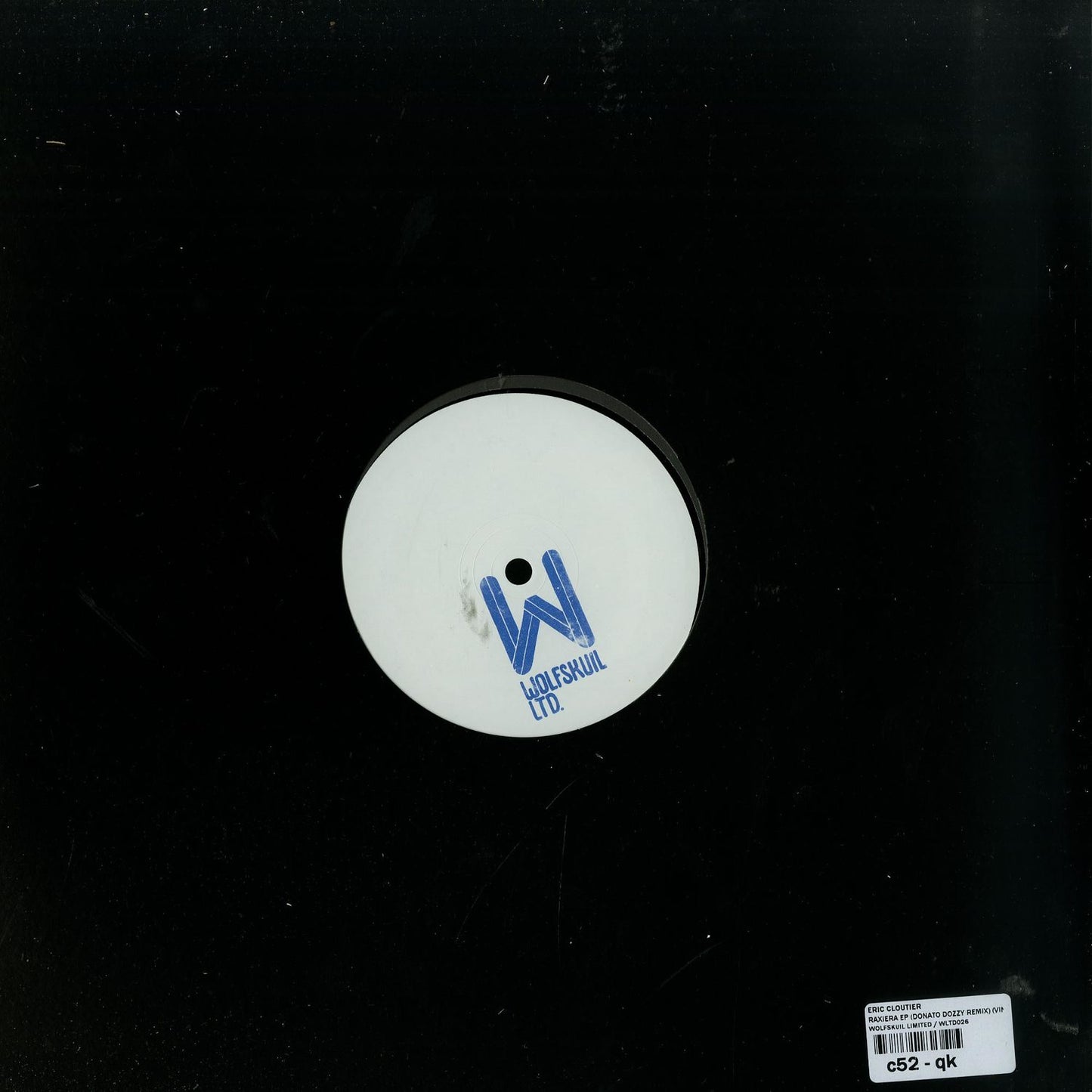 Second Hand vinyl record of ERIC CLOUTIER – RAXEIRA EP showing the back cover with artwork and track listing.