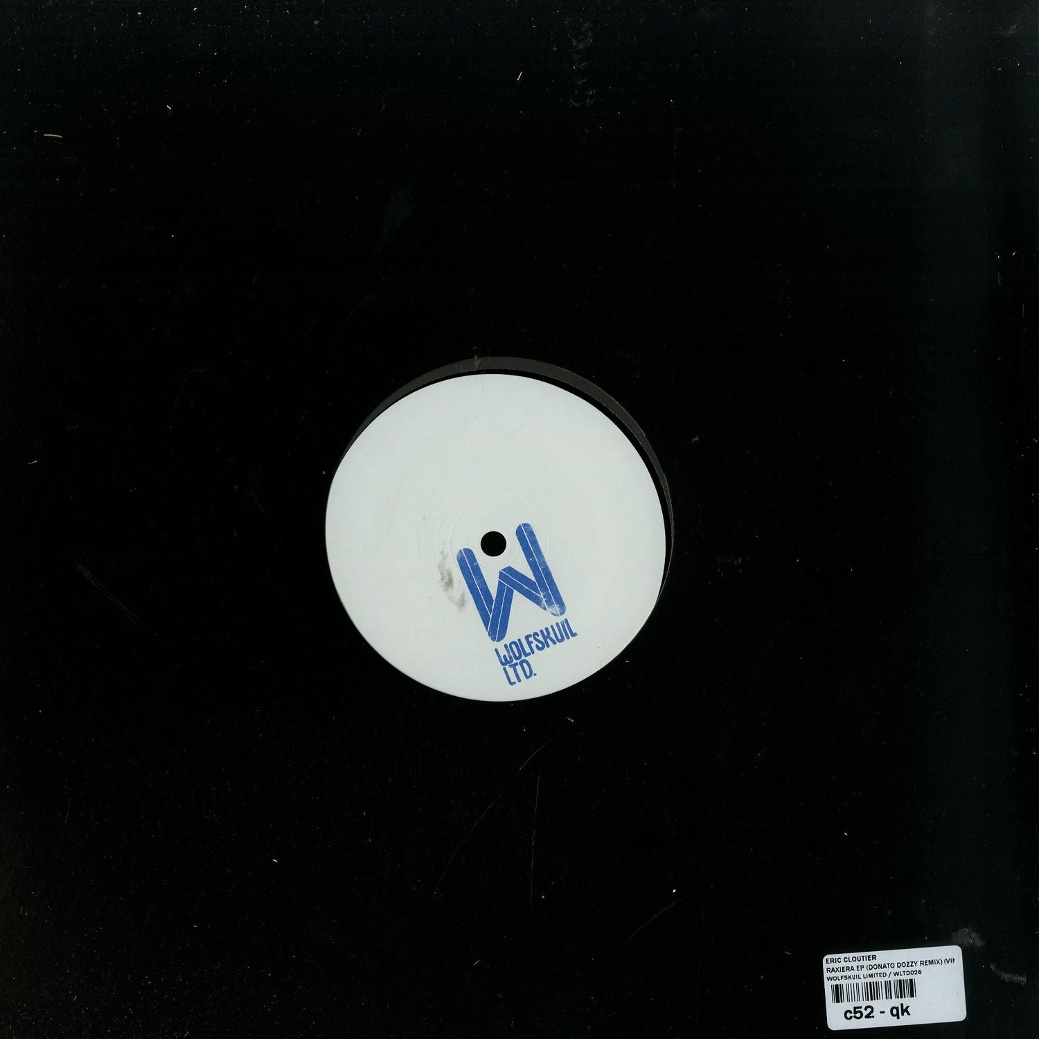 Second Hand vinyl record of ERIC CLOUTIER – RAXEIRA EP showing the back cover with artwork and track listing.