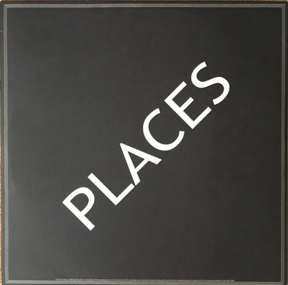 Back of Second Hand TIN MAN – PLACES vinyl record with artwork and track information visible.
