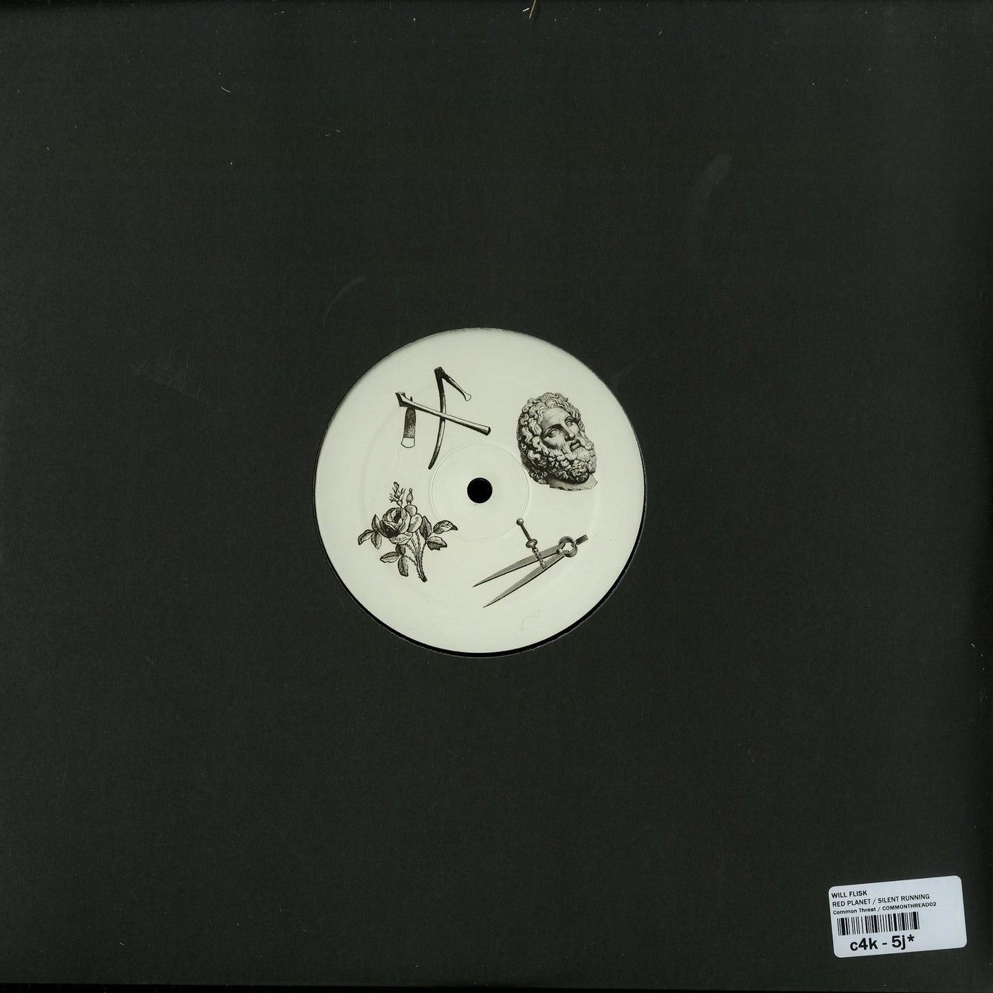 Second hand WILL FLISK / GREY PEOPLE – RED PLANET vinyl record with artwork on the back cover.