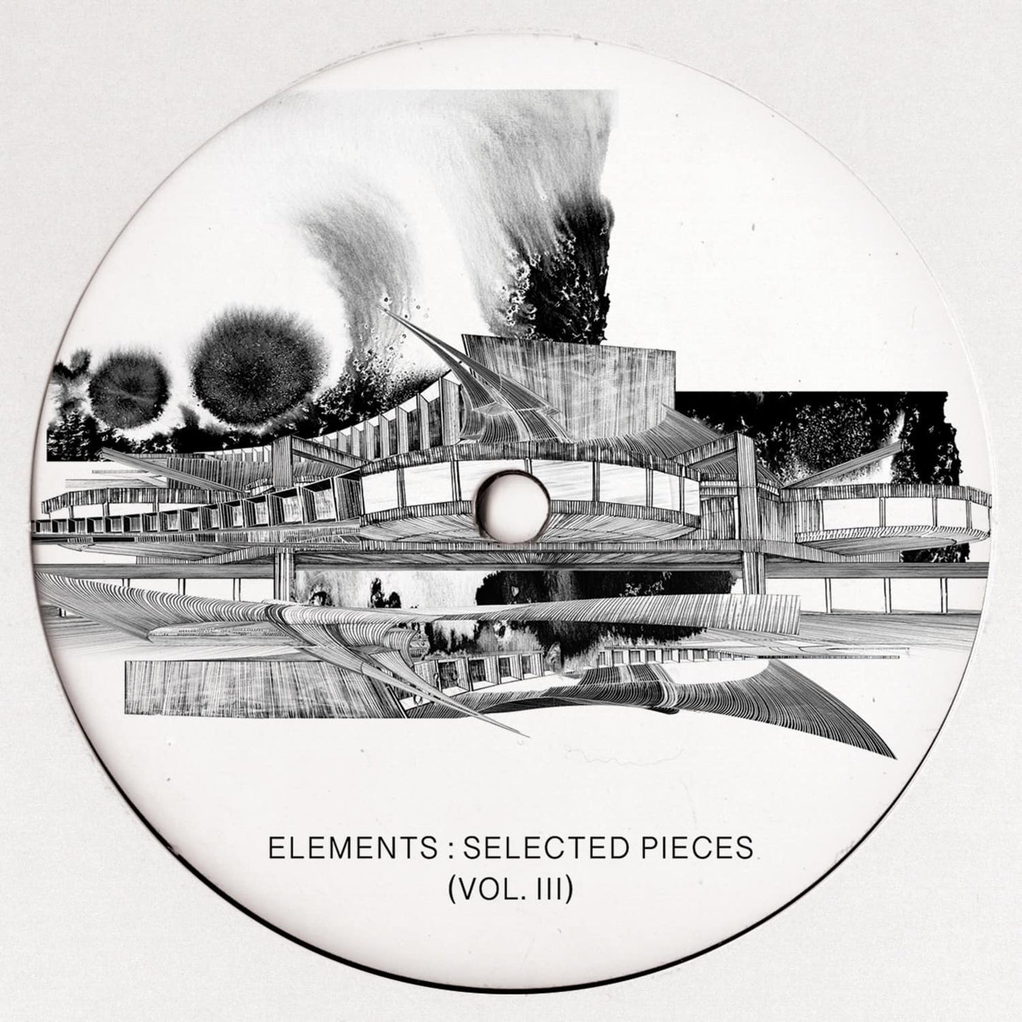 Decks vinyl record "Elements Selected Pieces Vol. 3" by Traumer, Josh Butler, Zone, and Janeret, showing the back cover design.