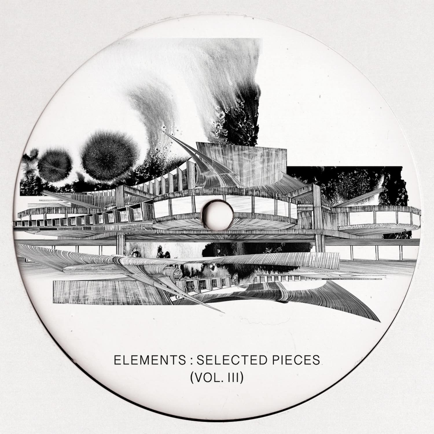 Decks vinyl record "Elements Selected Pieces Vol. 3" by Traumer, Josh Butler, Zone, and Janeret, showing the back cover design.
