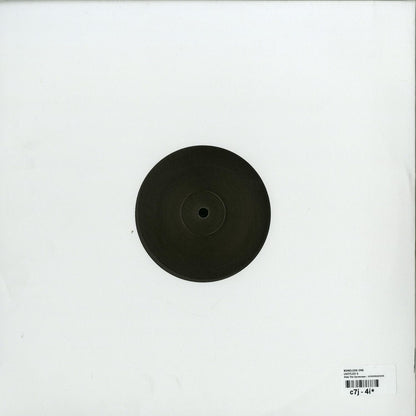 Back cover of Second Hand's Boneless One vinyl record, featuring artwork and track listing on a black background.