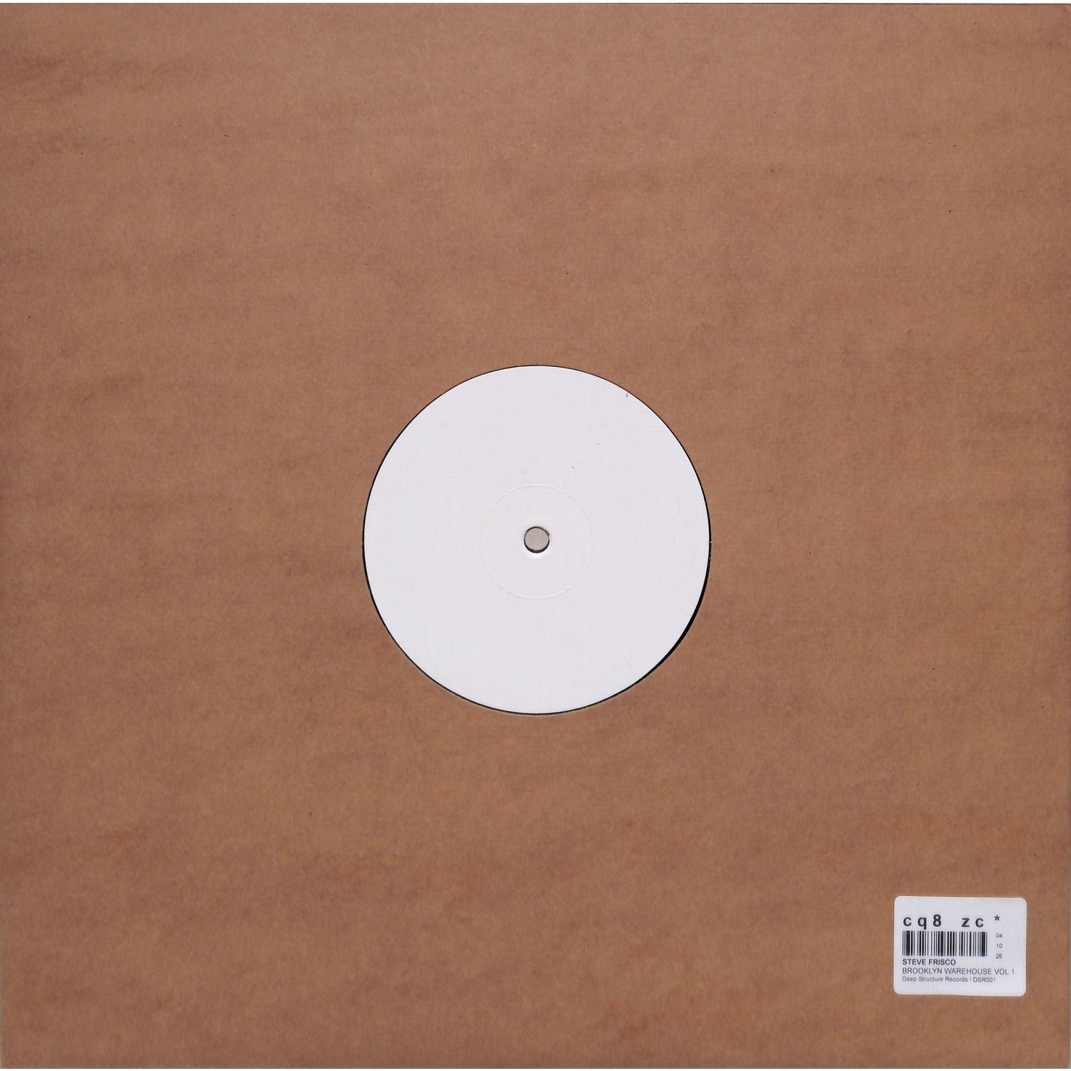 Back of DBH Steve Frisco Brooklyn Warehouse Vol.1 vinyl record featuring dark-colored album cover art with text and design elements.