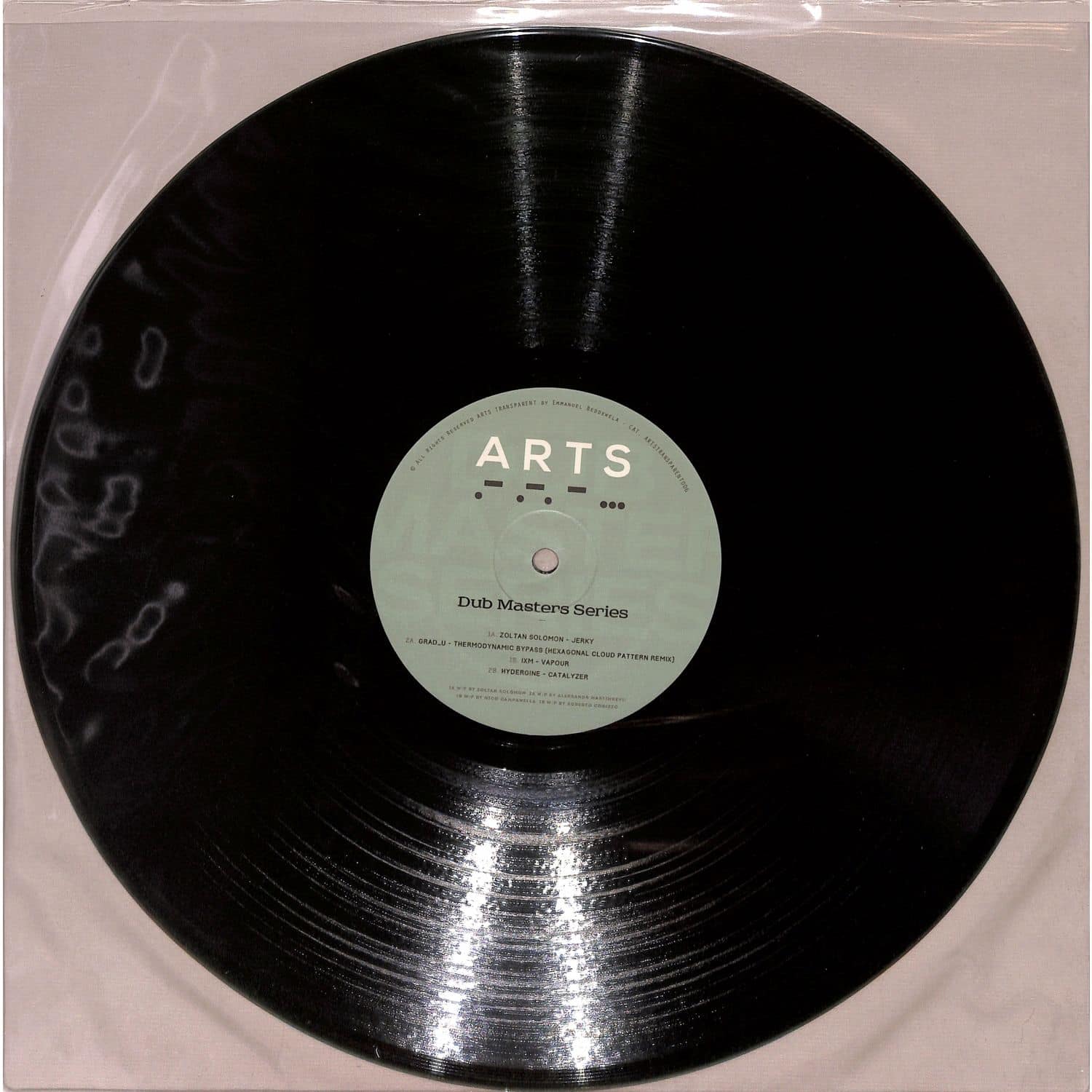 Second Hand vinyl record of ZOLTAN SOLOMON, GRAD_U, IXM, HYDERGINE from the DUB MASTERS SERIES, showing the back cover design.