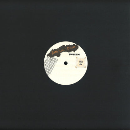 Sweden vinyl record by Larry & Kiddo from Vinyl Future, showing the back cover with track details and artwork.