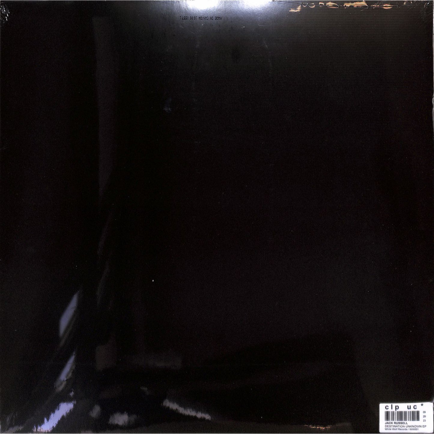 Decks Jack Russell Destination Unknown EP vinyl record with back cover art displaying tracklist and design details.