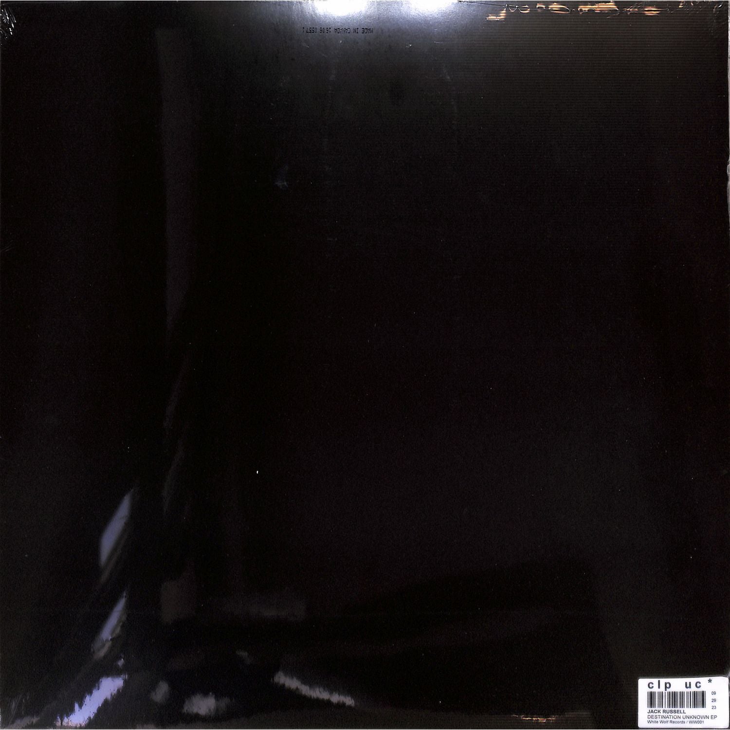 Decks Jack Russell Destination Unknown EP vinyl record with back cover art displaying tracklist and design details.