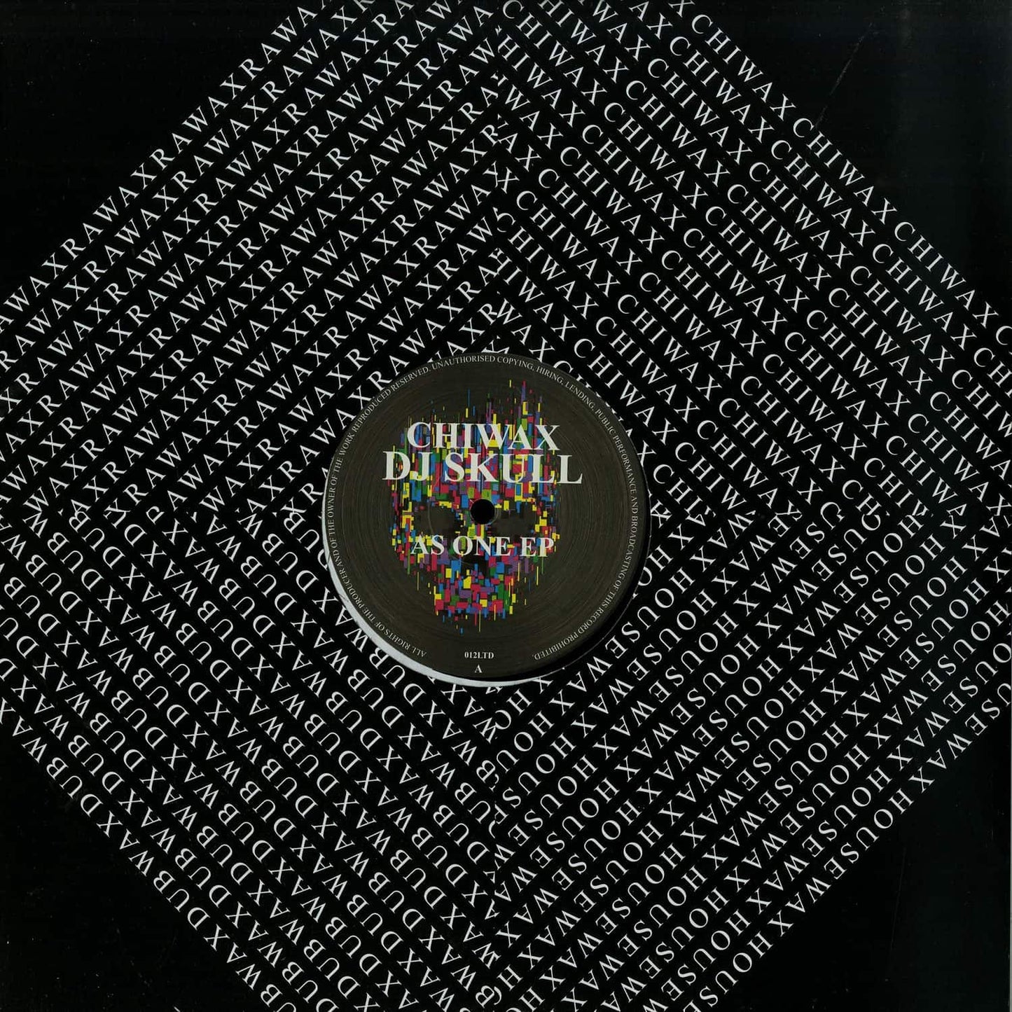 Second Hand DJ SKULL vinyl record from the AS ONE EP, featuring artwork with a skull design on the front.