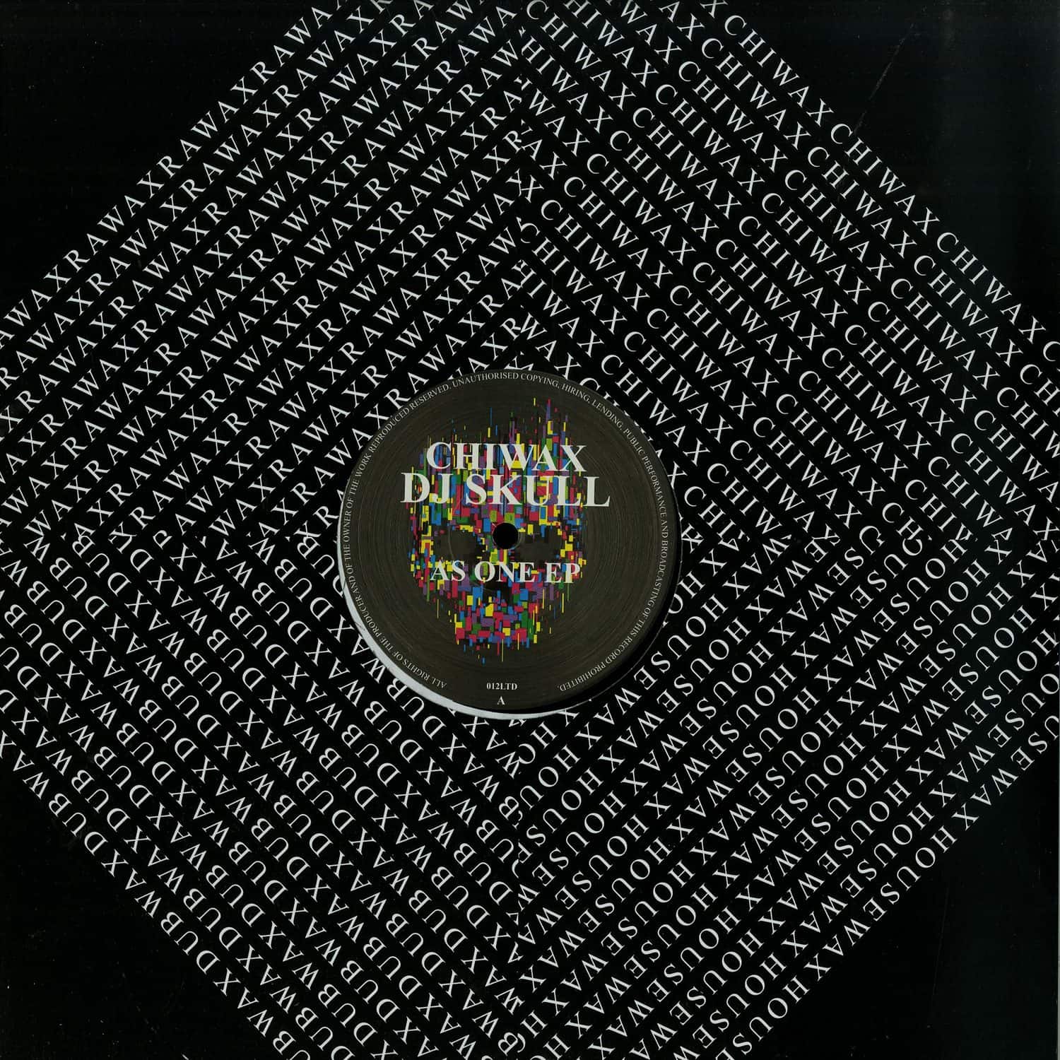 Second Hand DJ SKULL vinyl record from the AS ONE EP, featuring artwork with a skull design on the front.