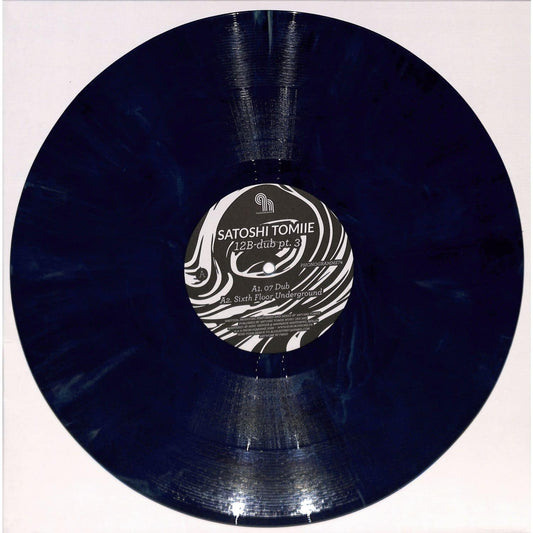 Vinyl record titled "SATOSHI TOMIIE – 12B-DUB PT. 3" featuring abstract artwork on the front cover, by Rubadub.