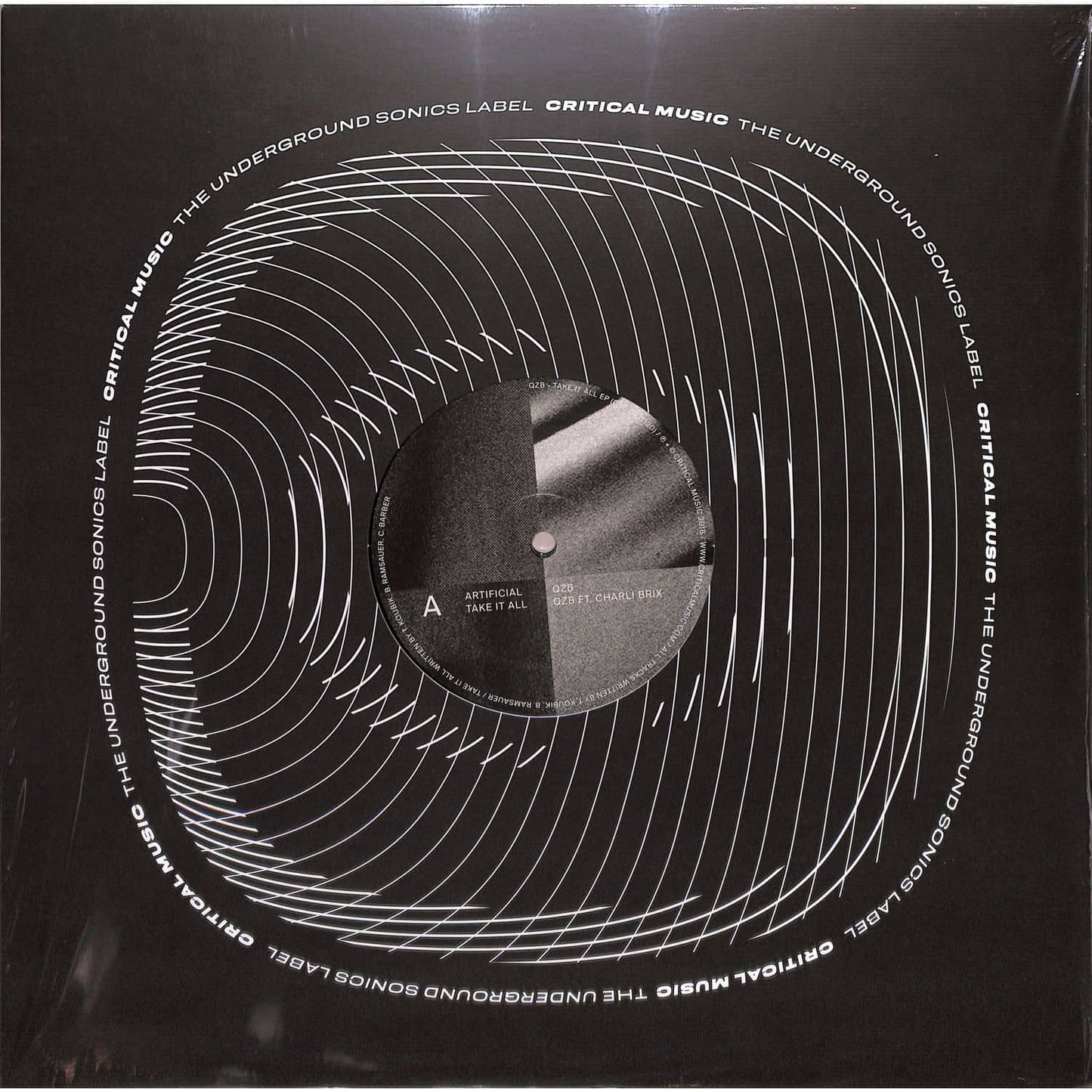 QZB Charli Brix Circuits vinyl record by Triple Vision, front cover featuring abstract circuit design and bold typography.