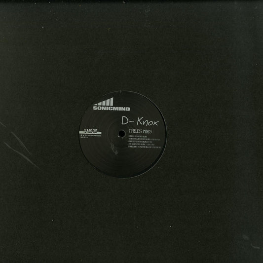 Vintage vinyl record of Timeless Minds by D-KNOX, TITONTON FLIP, RENNIE FOSTER, JOSH GARRET, and SPIRITMAN with colorful album cover art.