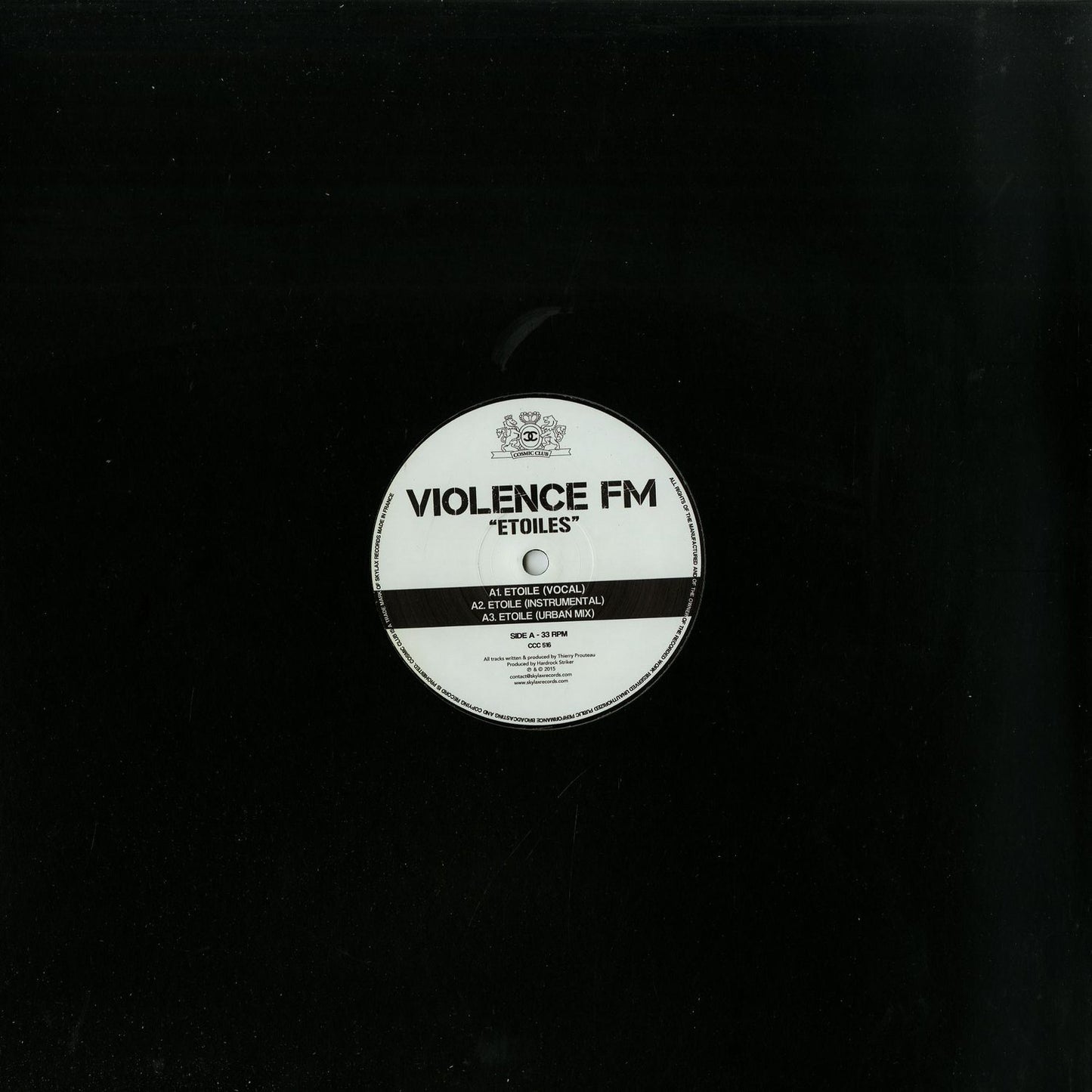Decks Violence FM Chez Damier Etoiles vinyl record with black cover art featuring abstract star design.