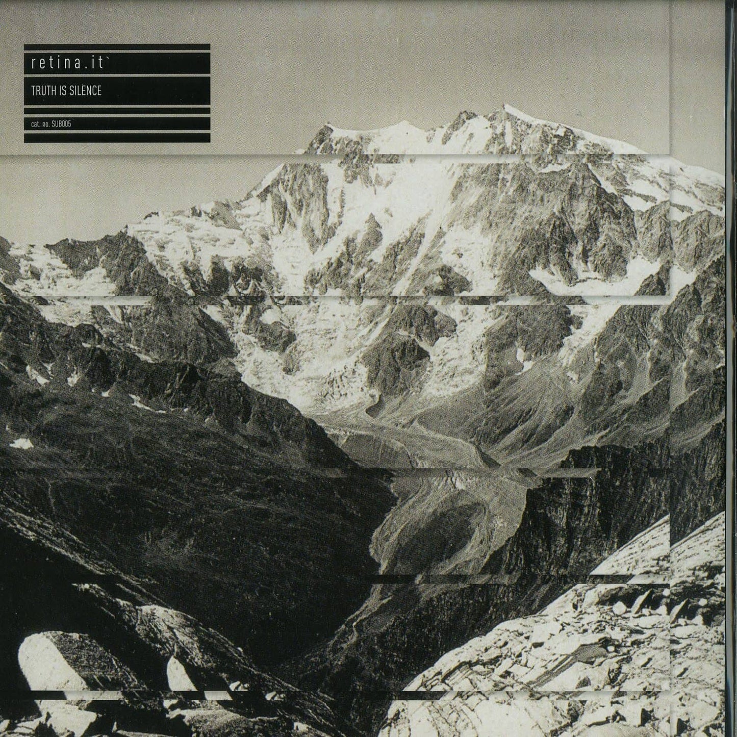 Second Hand RETINA.IT vinyl record titled "Truth Is Silence" with abstract cover art, black and white design, and minimalist typography.