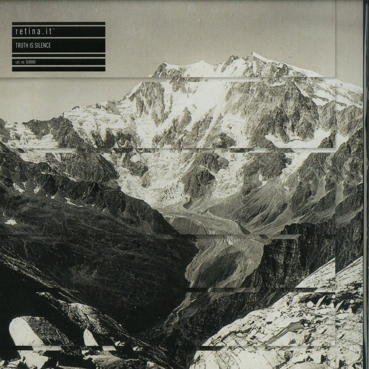 Second Hand RETINA.IT vinyl record titled "Truth Is Silence" with abstract cover art, black and white design, and minimalist typography.