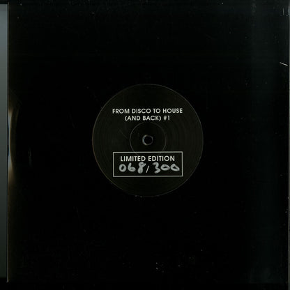 Decks vinyl record titled "From Disco to House (and Back) Vol 1" featuring various artists, with colorful album cover artwork.