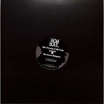 Vinyl record of "The Secret Weapons" by Alex Preston & Mo’Funk, Syncrophone label, showing the front cover artwork.